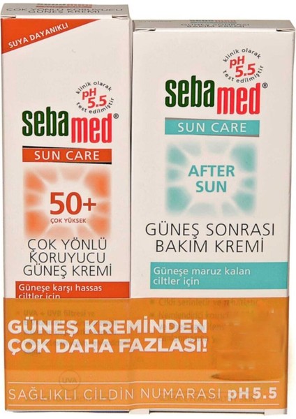 Sun Care Spf 50+ Çok Yönlü Koruma Güneş Kremi + Güneş Sonrası Bakım Kremi 100 ml