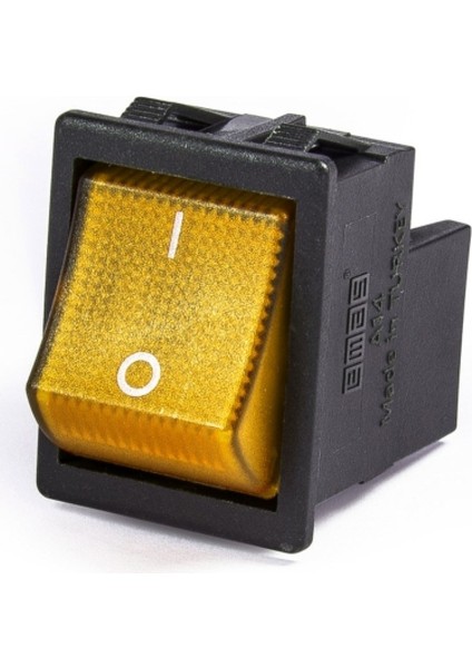 A14B1S11 30*22MM Siyah Gövde 2no Işıklı Terminalli 0-1 Baskılı Sarı A14 Serisi Anahtar