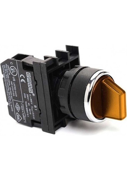 B101SL30S B Serisi Plastik 2no (Iı-0-I) 60° Seçici Kalıcı Işıklı Sarı 22 mm Buton