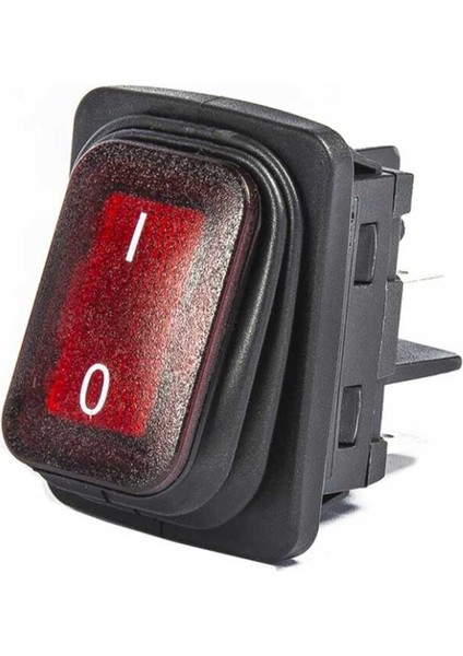 A54B1K11 30*22MM Siyah Gövde 2no Işıklı Terminalli 0-1 Baskılı Kırmızı A54 Serisi Anahtar