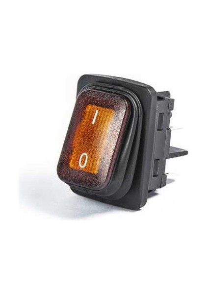 A54B1S11 30*22MM Siyah Gövde 2no Işıklı Terminalli 0-1 Baskılı Sarı A54 Serisi Anahtar