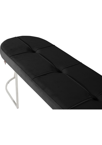 Viego Silver Exclusive Bench Lüks Metal Gümüş Ayak, Chester Model Yatak Ucu Antrasit Puf