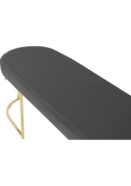 Viego Gold Smooth Bench Lüks Metal Gold Ayak, Chester Model Yatak Ucu Gri Puf indirimleri