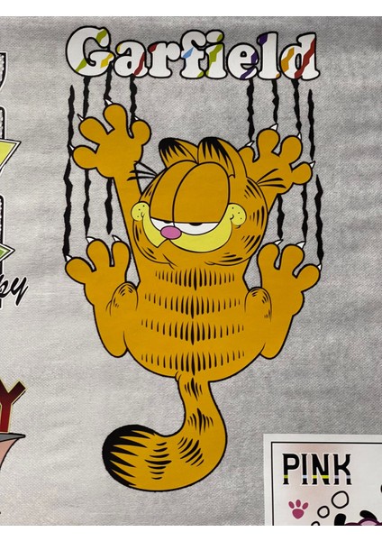 26X14 cm Ütü Ile Yapışan Garfield Baskı Tişört Baskı Aplike Arma Dikiş Hobi Aksesuar
