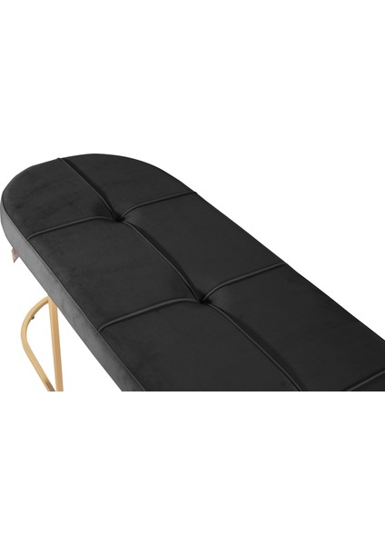 Viego Gold Exclusive Bench Lüks Metal Gold Ayak, Chester Model Yatak Ucu Antrasit Puf