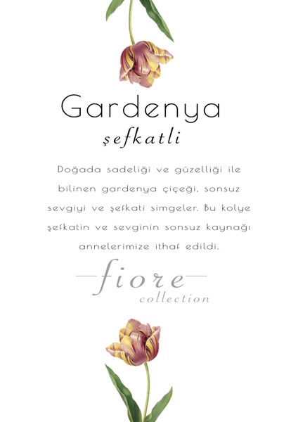 So CHIC Gardenya Çiçeği 18 Ayar Sarı Altın Kaplama 47 cm Gümüş Kolye