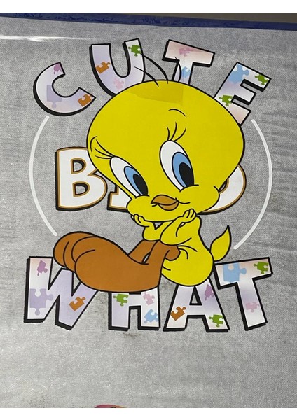 Ütü Ile Yapışan Tweety Kuş Sarı Aplike Baskı Tişört Baskı Transfer Baskı Arma