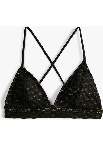 Criss Cross Lacy Triangle Bralette Bikini Top