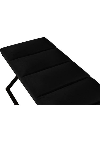 Gazzini Furniture Varcera Sliced Antrasit Puf Çapraz Metal Ayaklı, Dilimli Model Bench