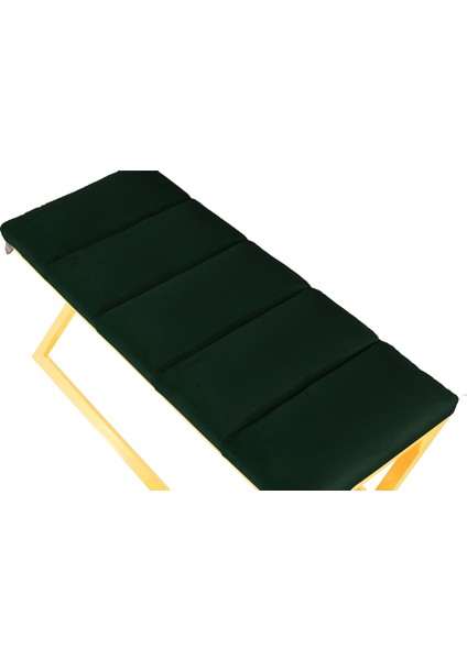 Varcera Gold Sliced Bench Çapraz Metal Ayaklı Dilimli Model Yeşil Puf indirimleri