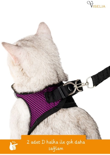 Kedi Tasması Göğüs Boyun Tasma Sevk Kayışlı Terletmeyen Nefes Alan Kumaş Reflektörlü modelleri