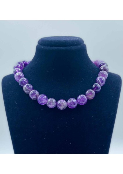 Ametist Doğal Taş Kolye 10 mm Küre Kesim