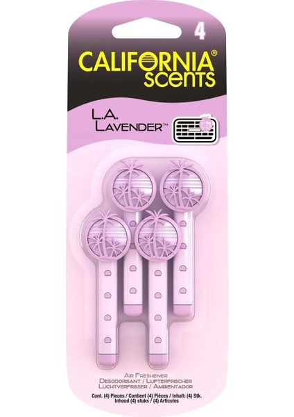 Vent Stick Lavander Kalorifer Geçme Koku 4'lü Set- Lavanta Oto Kokusu
