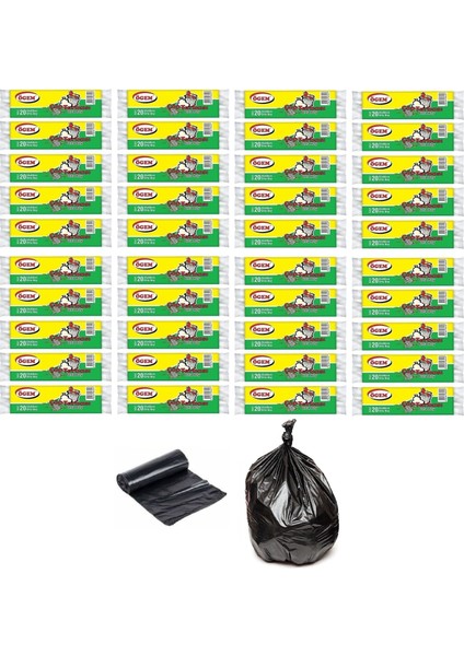 Orta Boy Çöp Torbası 55X60 cm 20 Li Rulo x 40 Paket = 800 Adet Siyah