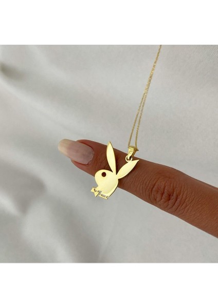 Erkek Playboy Kolye 925 Ayar Gümüş Sari Renk Beyaz,roze Renk Seçeneği fiyatları