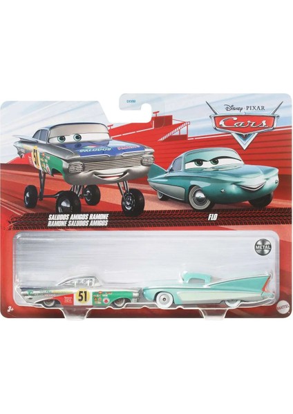 Disney Pixar Cars Cars 3 Metal Saludos Amigos Ramone Flo 155 Diecast Car 2-Pack Mattel