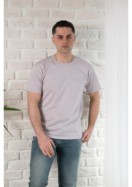 Fbı Cepli Bisiklet Yaka Slimfit Pamuklu Erkek Yazlık T-Shirt