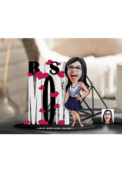 Kişiye Özel Anneler Günü Karikatürlü 3D Ahşap Biblo, Anneler Günü Biblo, Ahşap Biblo, Anneye Hediye, Ev Dekoru-5 modelleri