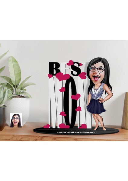 Kişiye Özel Anneler Günü Karikatürlü 3D Ahşap Biblo, Anneler Günü Biblo, Ahşap Biblo, Anneye Hediye, Ev Dekoru-5 fırsatları