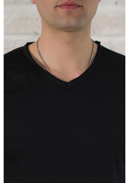 Fbı Slimfit Yırtıklı V Yaka Pamuklu Erkek Yazlık T-Shirt modelleri