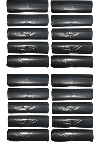 Orta Boy Çöp Torbası 55X60 cm 20 Li Rulo x 20 Paket = 400 Adet Siyah
