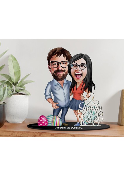 Kişiye Özel Sevgililer Karikatürlü 3D Ahşap Biblo, Sevgili Biblo, Ahşap Biblo, Paskalya Bayramı, Ev Dekoru modelleri