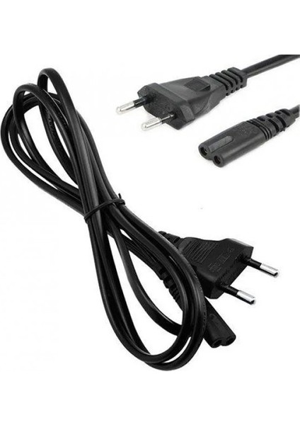 1.5mt 1.5 Metre Teyp Fişi 2 Pin Power Kablo 2 Uçlu Güç Kablosu Çift Oluklu