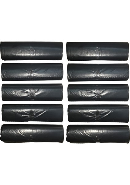 Battal Boy Çöp Torbası 75X90 cm 10 Lu Rulo x 10 Paket = 100 Adet Siyah