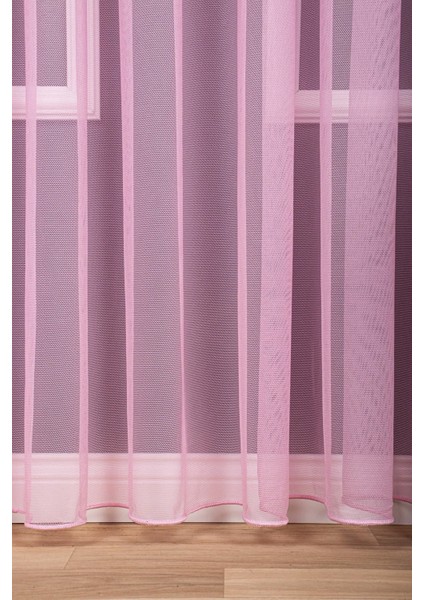 Taç Pembe Düz Renk, 1/2,5 Normal Pile Tül Perde Tek Kanat - 100 x 240 cm fiyatları