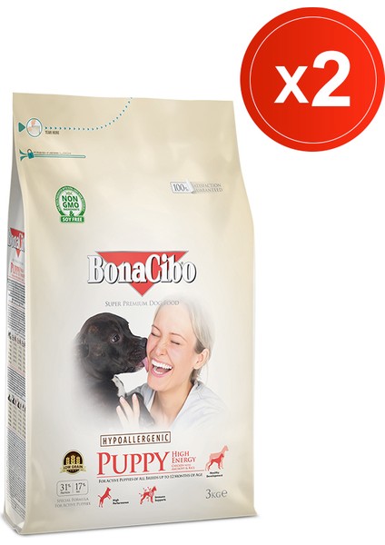 Puppy He 3 kg x 2 Adet Yüksek Enerjili Yavru Köpek Maması