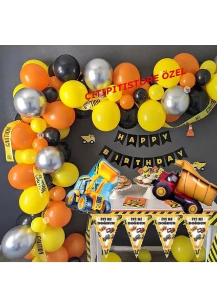 Çıtıpıtıstore Inşaat Temalı Doğum Günü Balon Set