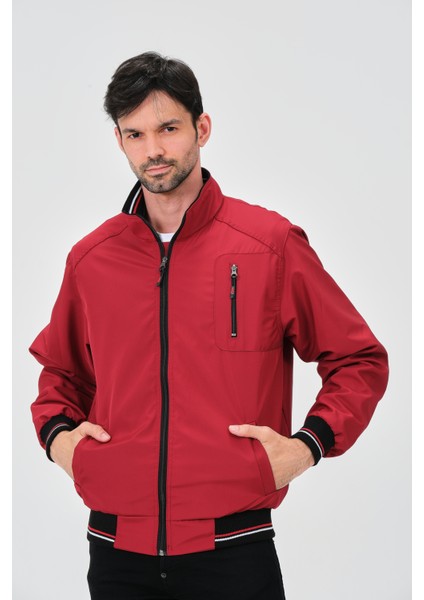 Bordo Içi Gömlek Astarlı Su ve Rüzgar Geçirmez Mevsimlik Erkek Mont fiyatları