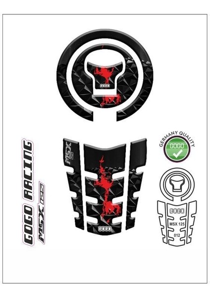 Honda Msx 2014 - 2022 Uyumlu Tank Pad 012