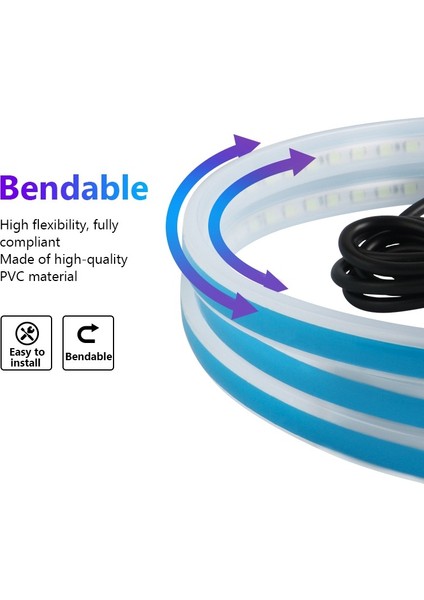 Honda Civic Fd6 Kaput Ledi, Gündüz Ledi, Silikon 150CM Mavi fiyatları