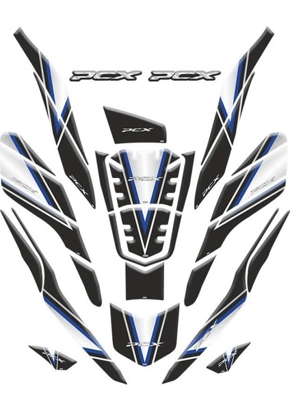 Honda Pcx 2021-2023 Uyumlu Tank Pad Seti 010