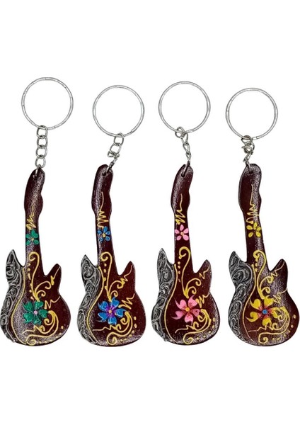Hindistan Cevizi Gitar Anahtarlık Dörtlü Hediyelik Paket fiyatları