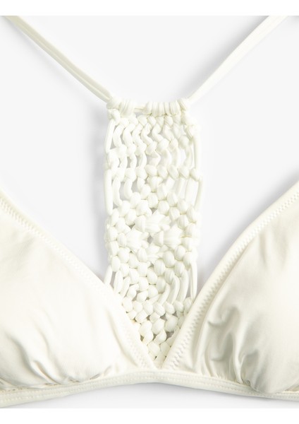 Bikini Üstü Sırtı Makrome Örgü Detaylı