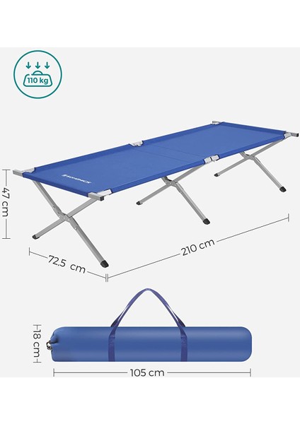 GCB21L Tüv Rheinland Lisanslı 240 kg Taşıma Kapasiteli Portatif Kamp Yatağı, 210X72X45 cm modelleri