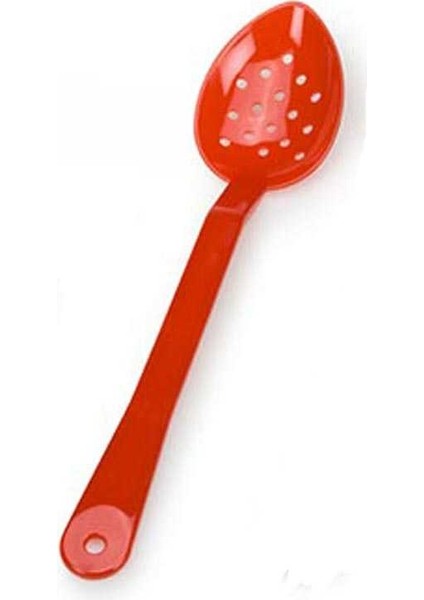 Plastik Servis Kaşık, Delikli, Polikarbonat, 33 Cm, Kırmızı