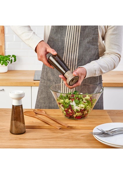 2 Adet Baharat Öğütücü, Cam-Kahverengi Amber Renk 19 Cm, 2 Parça Baharat Değirmeni Modern modelleri