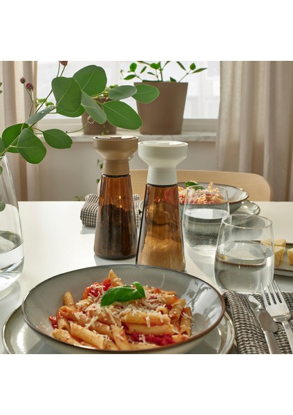 2 Adet Baharat Öğütücü, Cam-Kahverengi Amber Renk 19 Cm, 2 Parça Baharat Değirmeni Modern fırsatları