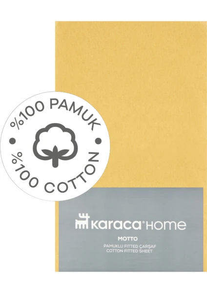 Karaca Home Motto Penye Fitted Çarşaf Çift Kişilik 160X200+30 cm Hardal