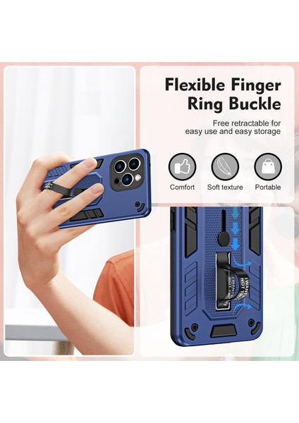 Xstepcase Apple iPhone 13 Pro Max 6.7 Inç Pc + Tpu Anti-Fall Phone Vaka Kickstand Kapağı Parmak Kayışı ile (Yurt Dışından)