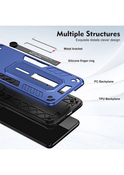 Xstepcase Apple iPhone 13 Pro Max 6.7 Inç Pc + Tpu Anti-Fall Phone Vaka Kickstand Kapağı Parmak Kayışı ile (Yurt Dışından)