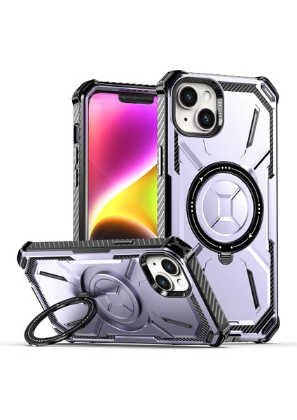 Xstepcase Apple iPhone 13 Için Manyetik Telefon Kılıfı, Pc+Tpu Yüzük Kickstand Telefon Kapağı Magsafe ile Uyumlu (Yurt Dışından)