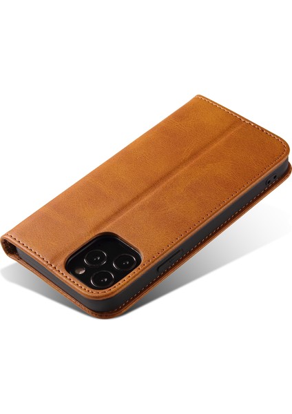 Xstepcase Apple iPhone 11 Için Pro Max Için 6.5 Inçlik Buzağı Doku Telefon Kabuğu Cüzdan Telefon Kapağı Otomatik Emici Deri Stand Çantası (Yurt Dışından)
