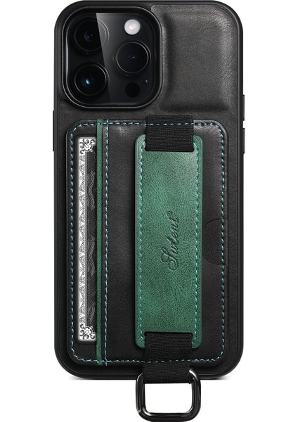 Xstepcase Suteni H13 Apple iPhone 12 Pro Maks Kart Tutucu Deri Kaplamalı Pc + Tpu El Kayışı Telefon Kapağı Için Telefon Kickstand Case (Yurt Dışından)