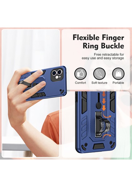 Xstepcase Apple iPhone 11 Halka Kayışı Için Kickstand Cep Telefonu Kılıfı Tpu+Pc Şok Geçirmez Koruyucu Telefon Kapağı (Yurt Dışından)