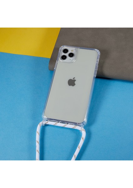 Xstepcase Apple iPhone 11 Pro Max 6.5 Inç Tpu+Akrilik Telefon Kapağı Ayarlanabilir Kordonlu Çizgiye Karşı Net Bir Kılıf (Yurt Dışından)