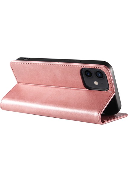 Xstepcase Apple iPhone 12/12 Pro 6.1 Inç Çizgiye Karşı Çizelge Anti Telefon Kılıfı Cüzdan Manyetik Deri Stand Buzağı Doku Telefon Kapağı (Yurt Dışından)